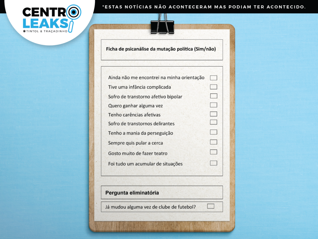  Partidos acordam em Consulta de Psicanálise para candidatos mutantes políticos - Jornal do Centro