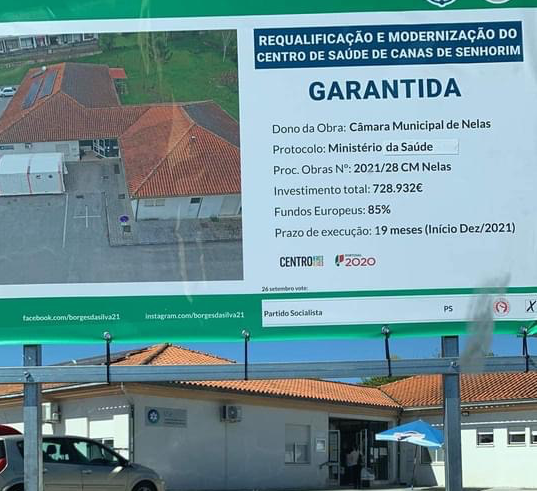 Nelas: PS retira cartazes onde usava obras apoiadas por fundos comunitários e apelo ao voto - Jornal do Centro
