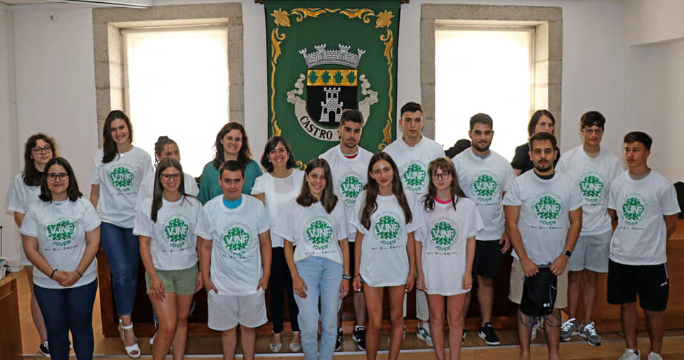  Jovens voluntários olham para a floresta em Castro Daire - Jornal do Centro