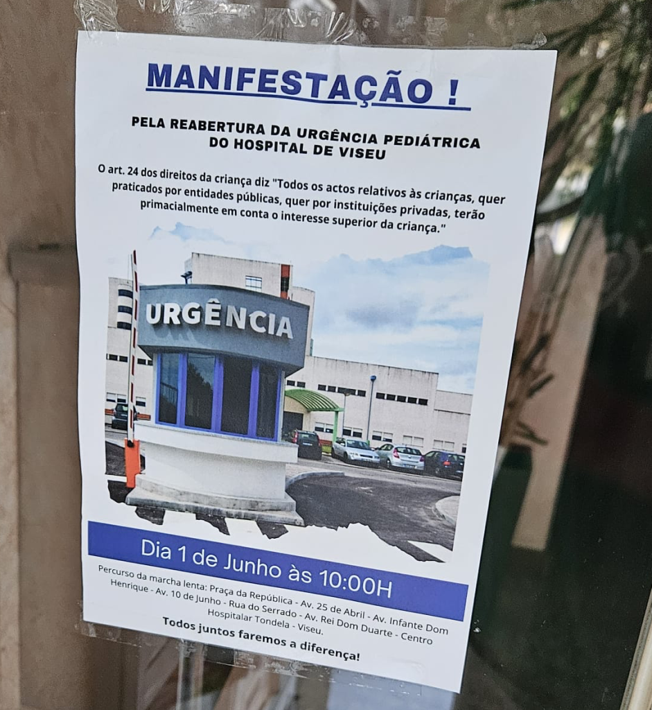  Viseu: Manifestação contra encerramento das urgências pediátricas começa às 10h00 no Rossio - Jornal do Centro