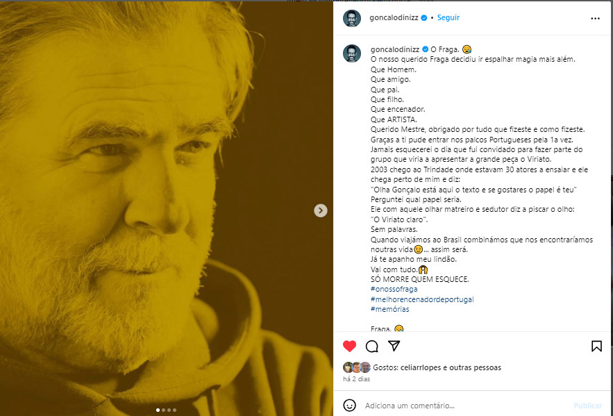  Morreu Jorge Fraga, nome grande do teatro - Jornal do Centro