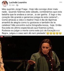  Morreu Jorge Fraga, nome grande do teatro - Jornal do Centro