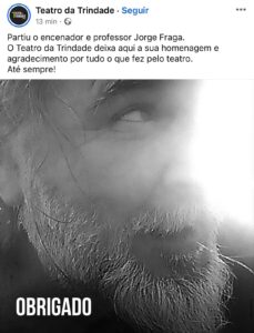  Morreu Jorge Fraga, nome grande do teatro - Jornal do Centro