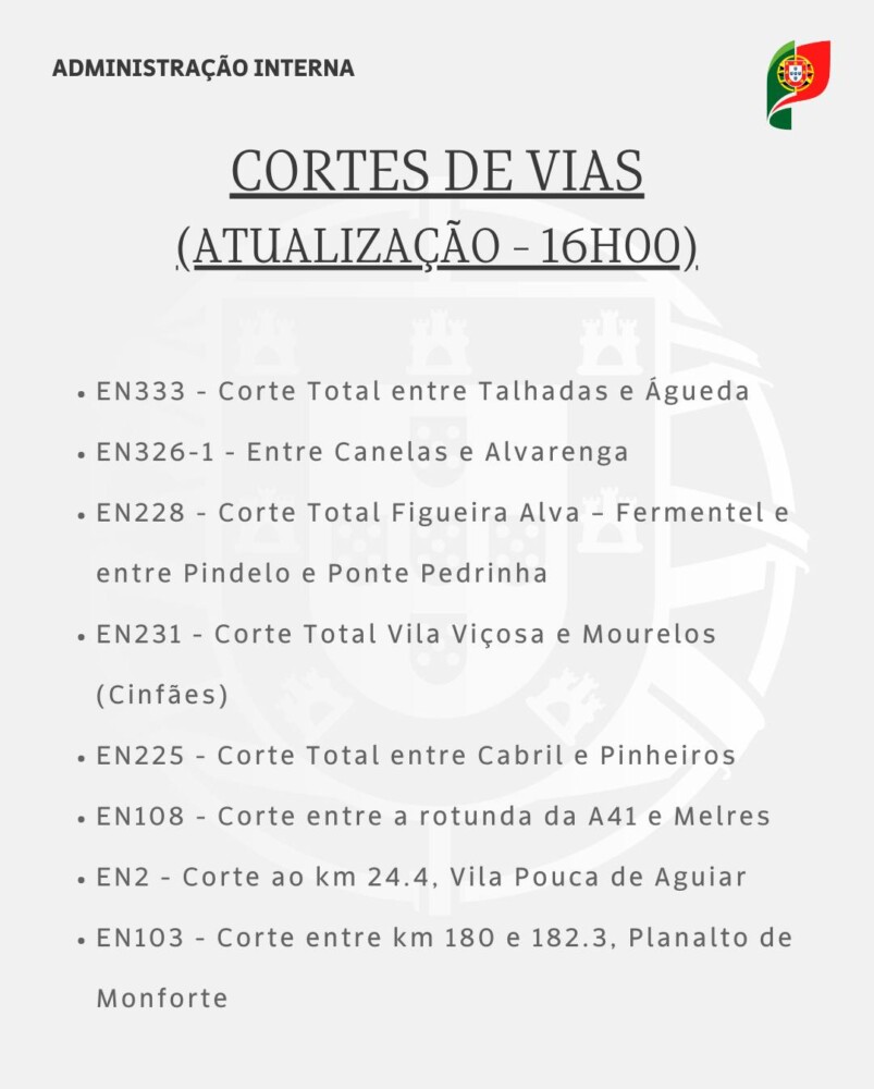  Incêndios: Três estradas nacionais mantêm-se cortadas no distrito de Viseu - Jornal do Centro
