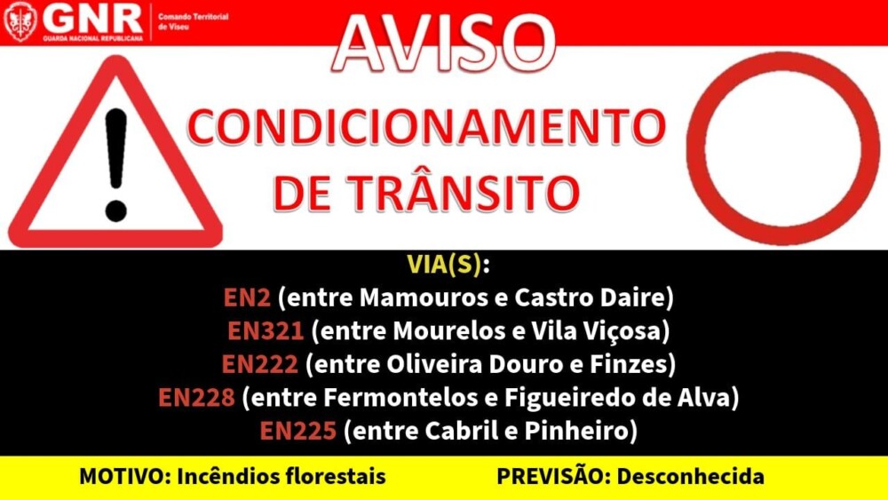  Incêndios: Autoestradas abertas e estradas nacionais continuam cortadas ao trânsito - Jornal do Centro