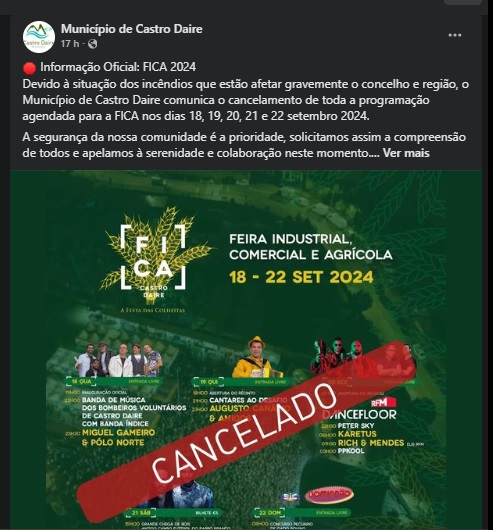  Incêndios: Autarquias cancelam eventos na região de Viseu - Jornal do Centro