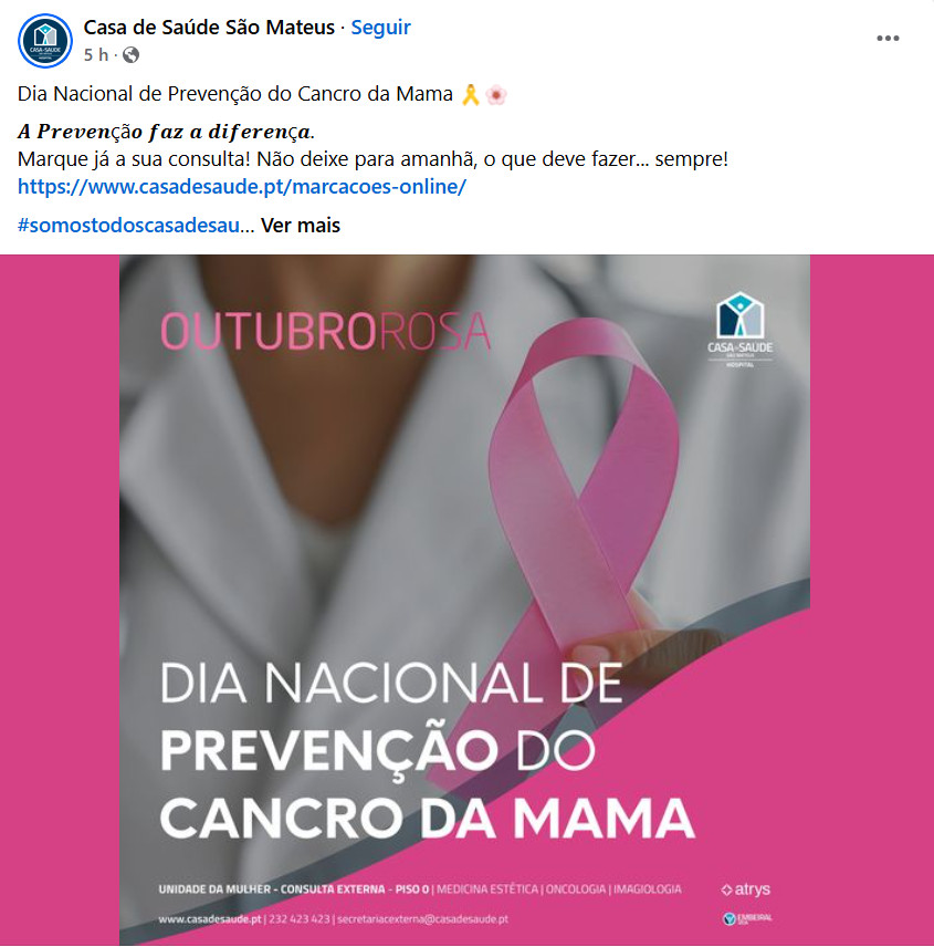  Instituições de Viseu assinalam Dia Nacional de Luta Contra o Cancro da Mama - Jornal do Centro
