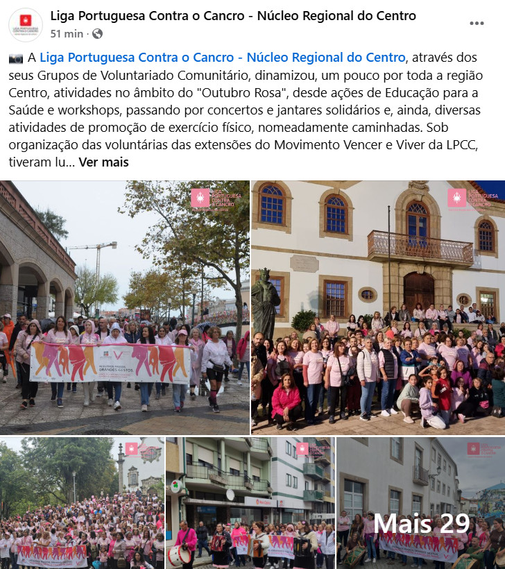  Instituições de Viseu assinalam Dia Nacional de Luta Contra o Cancro da Mama - Jornal do Centro