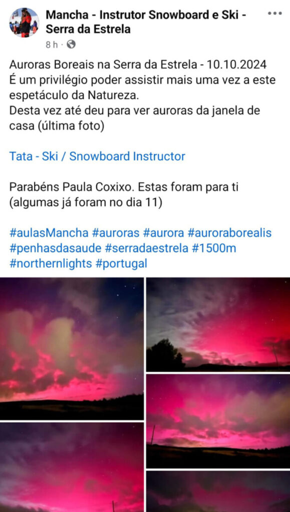  Aurora boreal vista na região de Viseu. Fenómeno registado nas redes sociais - Jornal do Centro