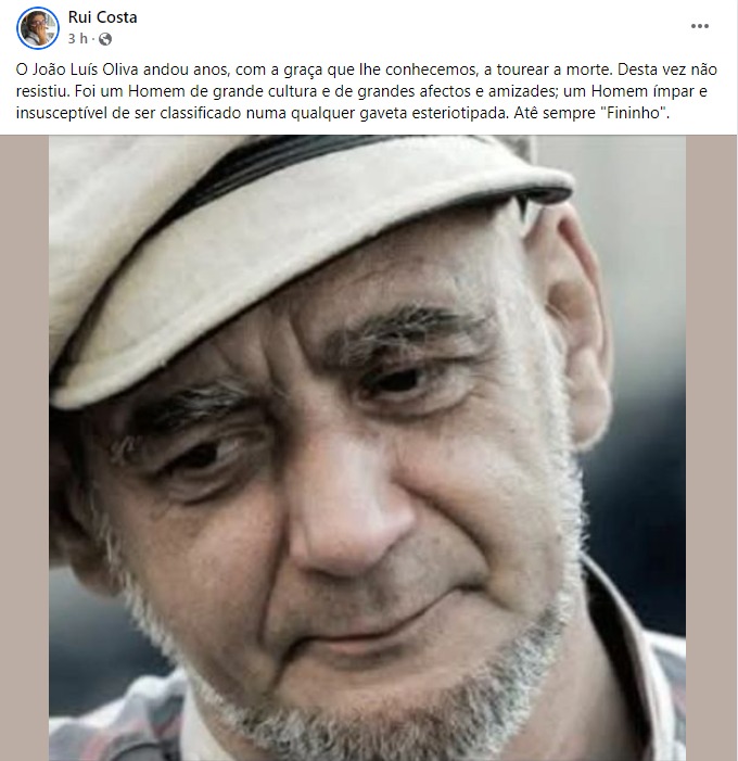  As reações à morte de João Luís Oliva - Jornal do Centro