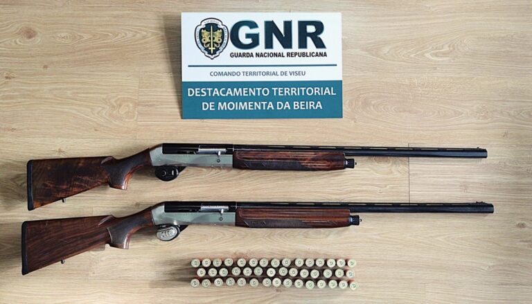 gnr caça apreensão armas são joão da pesqueira