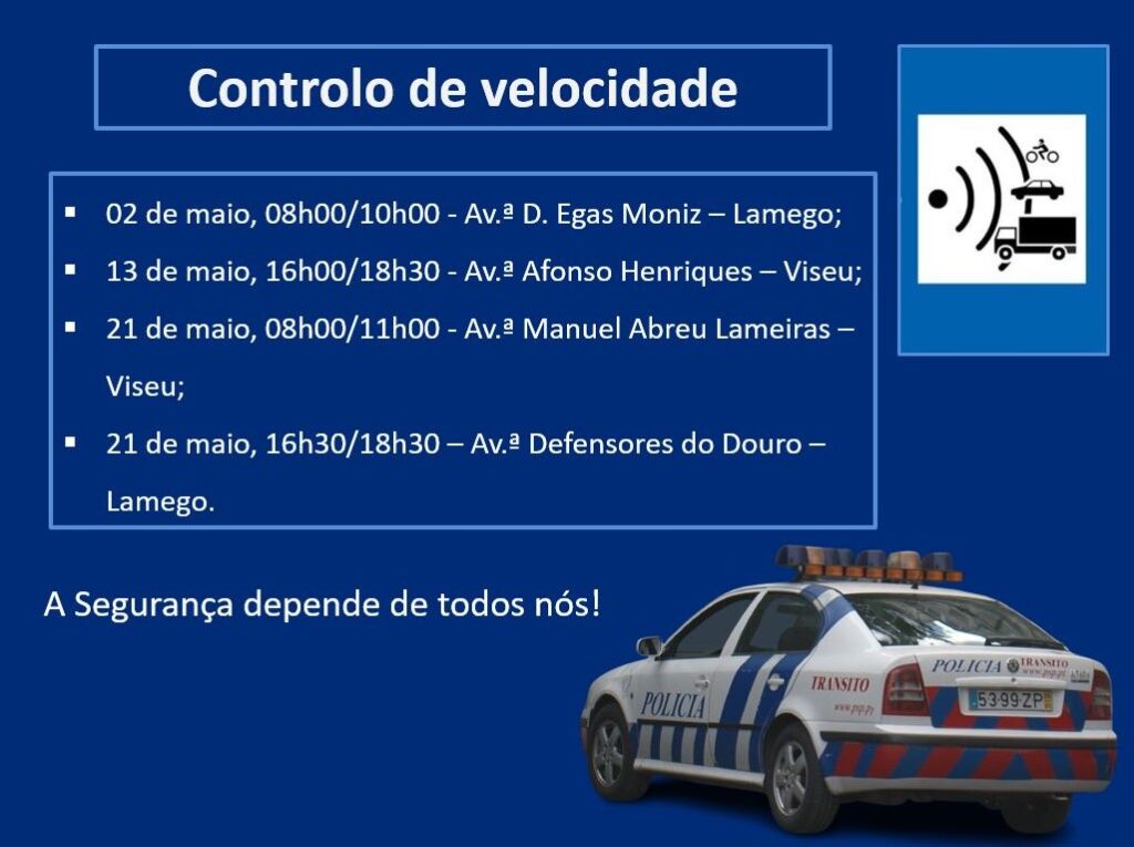  Radar de velocidade da PSP nas estradas de Viseu e Lamego - Jornal do Centro