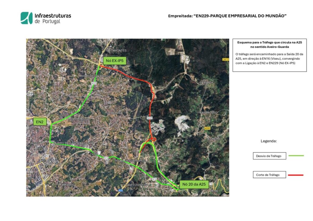  Viseu: Troço do IP5 cortado ao trânsito a partir da próxima segunda-feira - Jornal do Centro