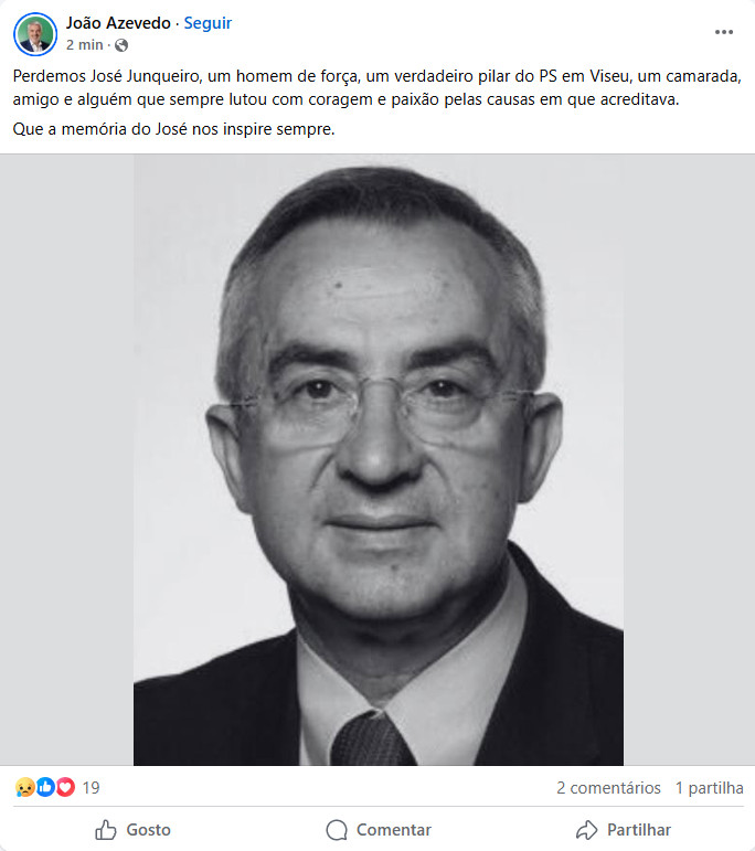  Figuras locais e políticas prestam homenagem a José Junqueiro - Jornal do Centro