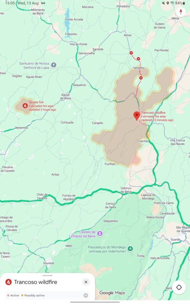  Incêndio em Sátão com quatro frentes ativas. Fogo de Trancoso já entrou no concelho de Aguiar da Beira - Jornal do Centro