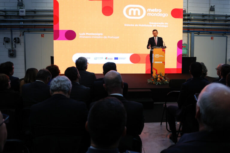 PM Luís Montenegro na inauguração do troço Coimbra Lousã do Sistema de Mobilidade do Mondego