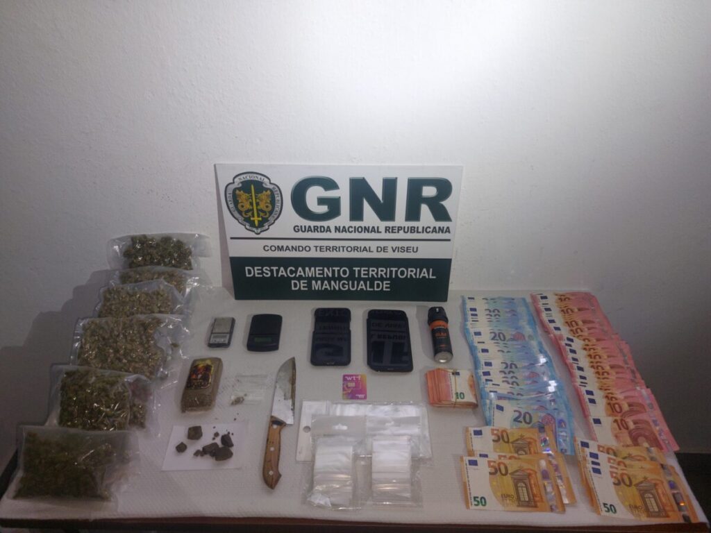  Dois detidos por tráfico de droga e posse de arma proibida em Nelas