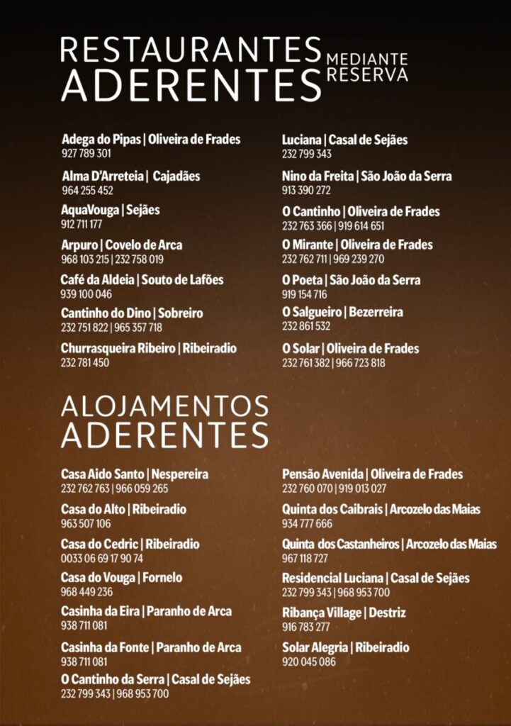  Oliveira de Frades recebe 1.ª edição da Rota da Cabidela e dos Vinhos de Lafões