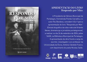 Book cover: 'Respondo por Mim' by Rui Bondoso, black‑and‑white photo of a man reading on a chair, prefácio de Antônio Cândido Franco.8d
